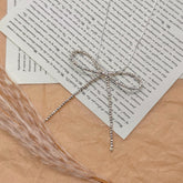 S925 Silver Faceted Bead Bow Necklace